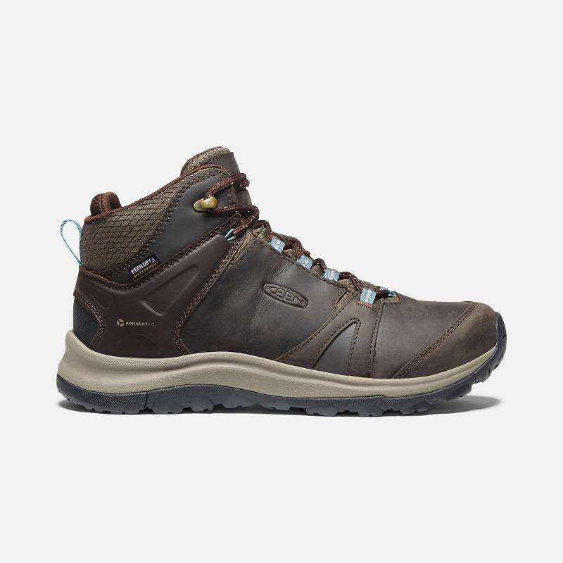 Keen Terradora II Leather Waterproof Wanderstiefel Damen DE-24893 Coffee Bean/North Atlantic - Keen